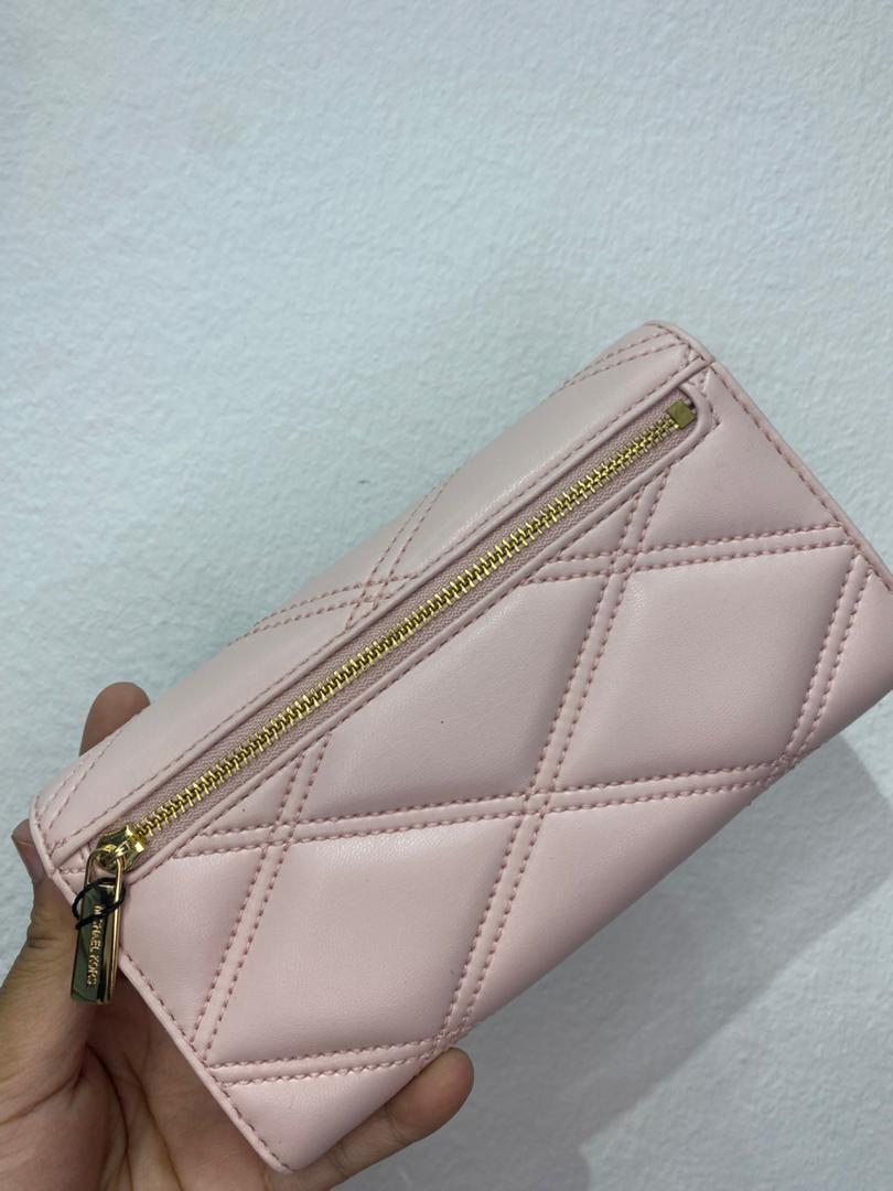 MICHAEL KORS, for ladies, long trifold wallet, quilted soft pink - Image 2