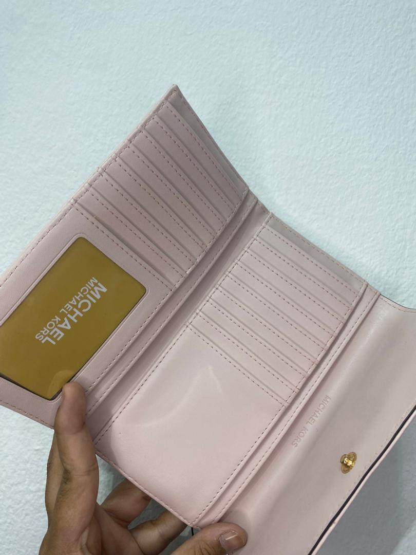 MICHAEL KORS, for ladies, long trifold wallet, quilted soft pink - Image 3