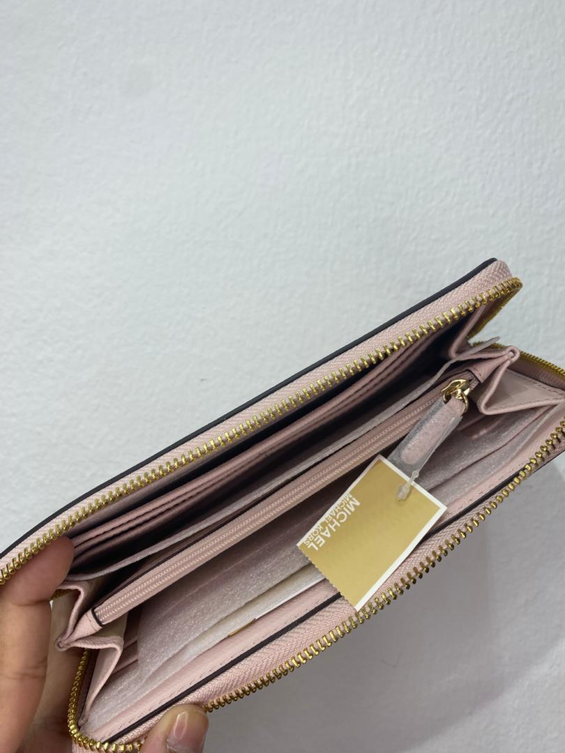 MICHAEL KORS, for ladies, zip around continental wallet, leather, powder blush pink - Image 2