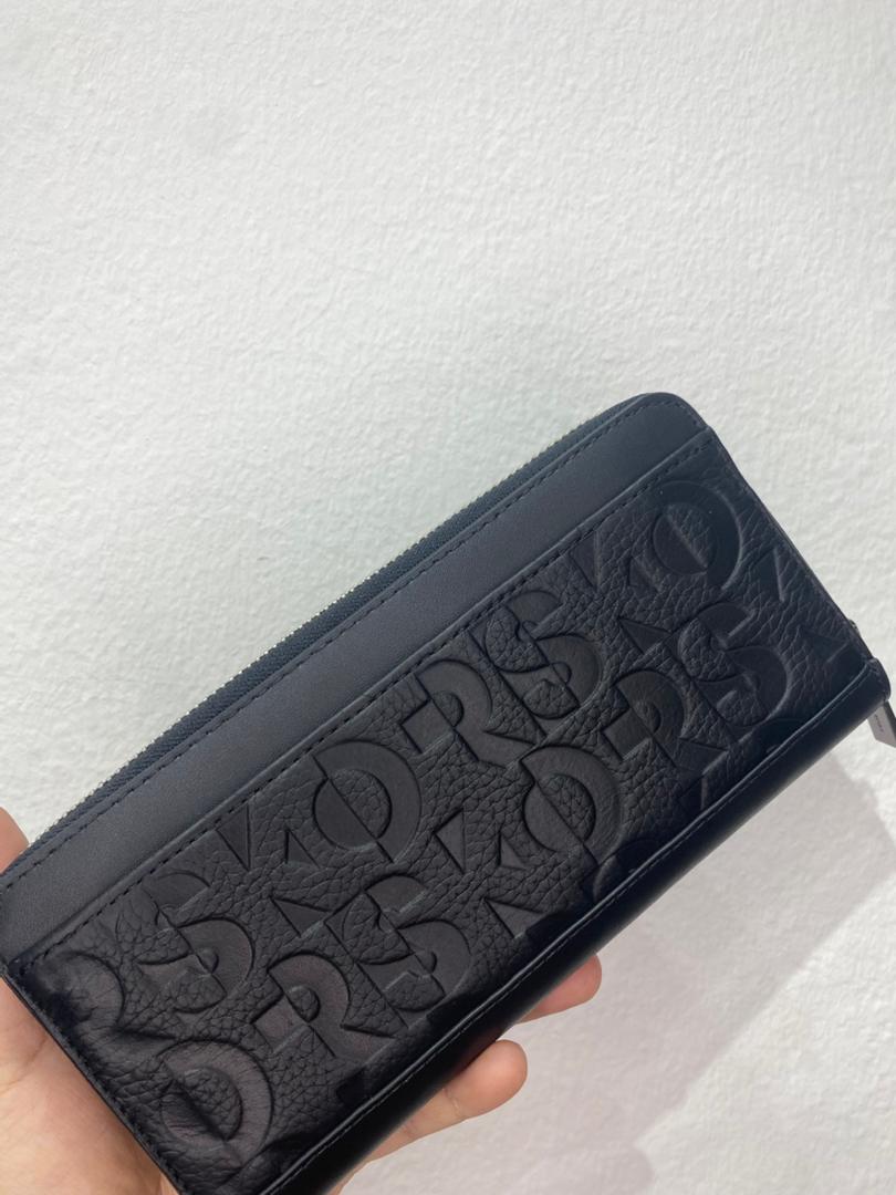 MICHAEL KORS, for men, zip around long wallet, embossed leather, black - Image 3