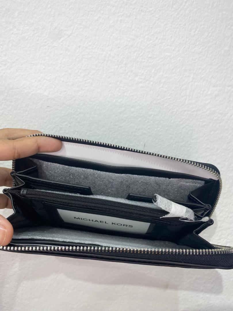 MICHAEL KORS, for men, zip around long wallet, embossed leather, black - Image 2