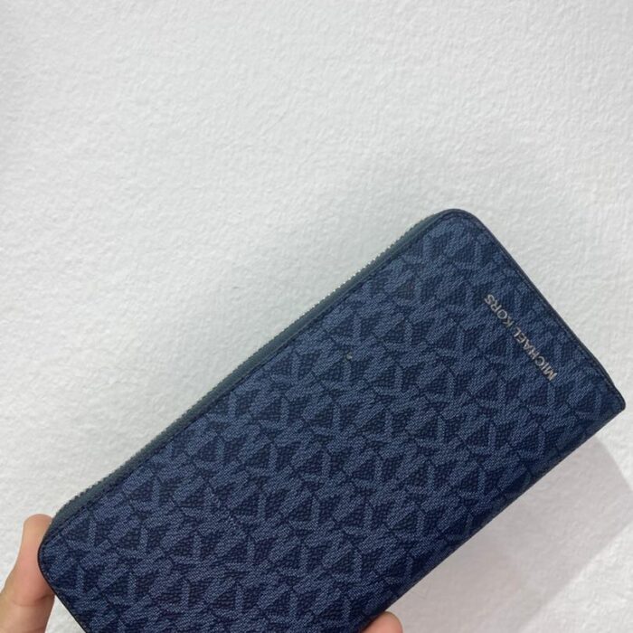 MICHAEL KORS, for men, zip around continental wallet, signature print, blue