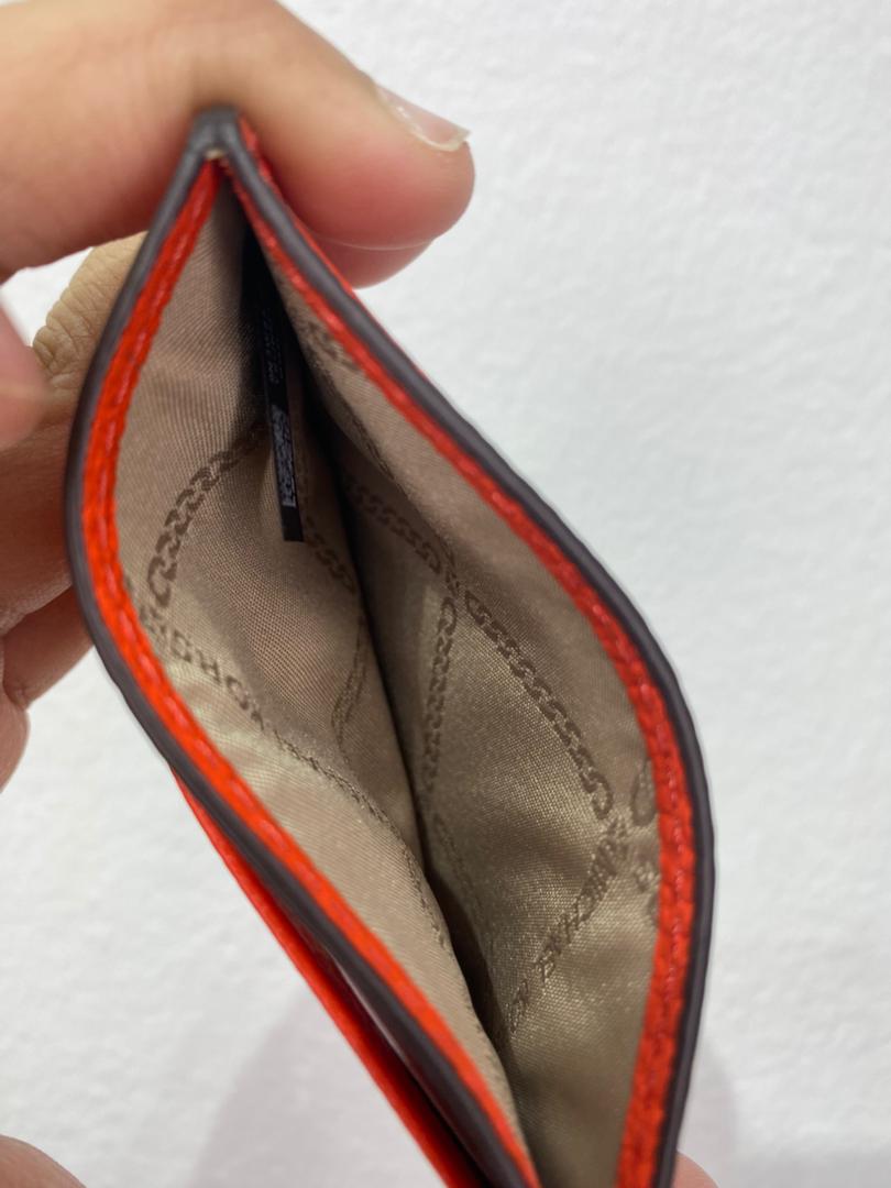 MICHAEL KORS, for ladies, small card holder, leather, optic orange - Image 3