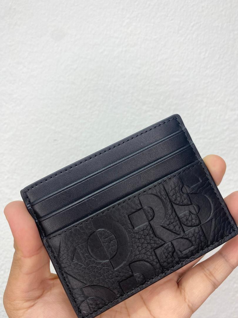 MICHAEL KORS, for men, small card holder, embossed leather, black