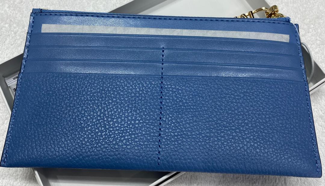 MICHAEL KORS, for ladies, empire, large zip card holder, leather french blue - Image 3