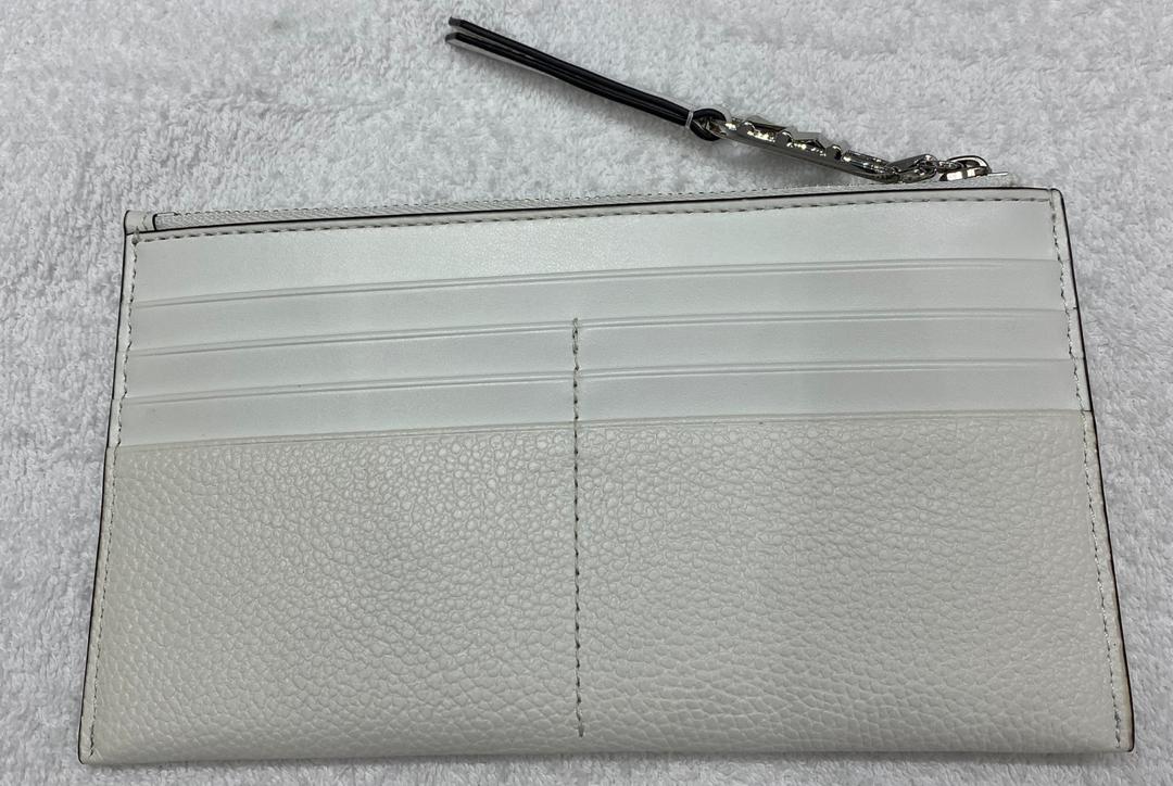 MICHAEL KORS, for ladies, empire, large zip card holder, leather, optic white - Image 2