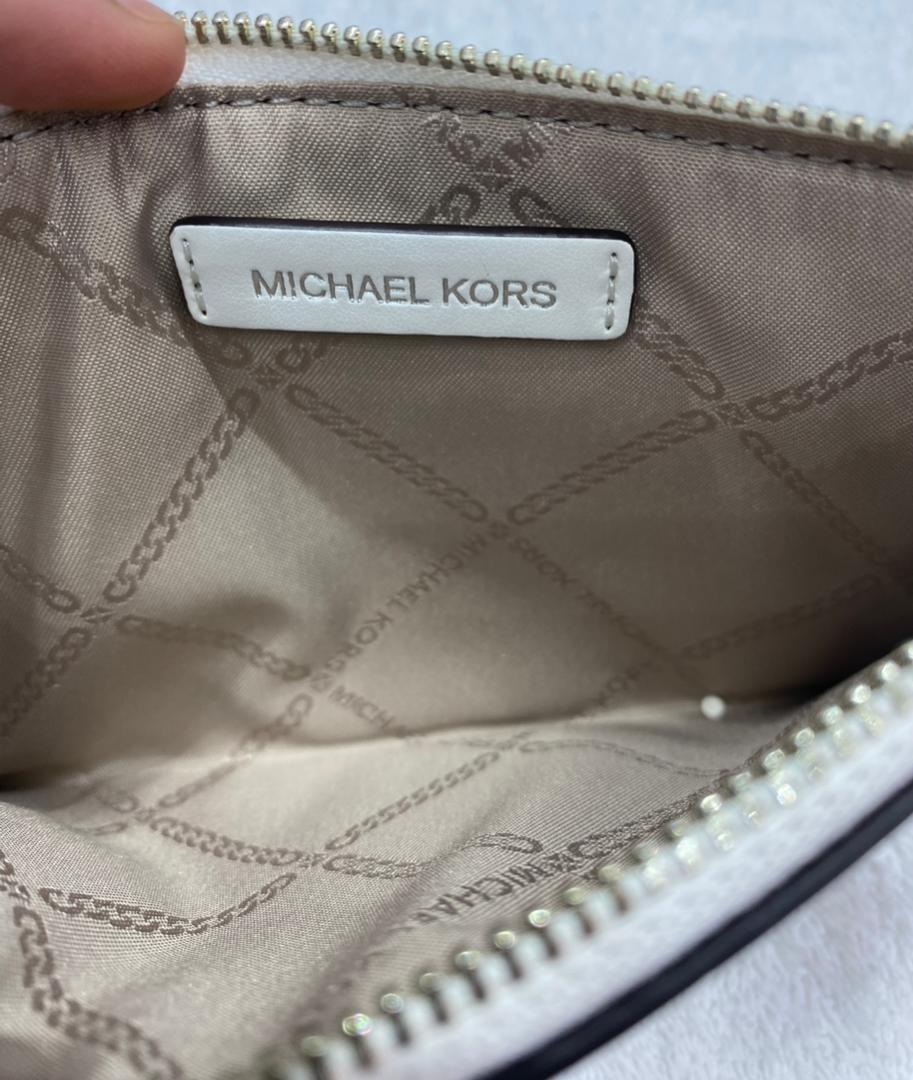 MICHAEL KORS, for ladies, empire, large zip card holder, leather, optic white - Image 3