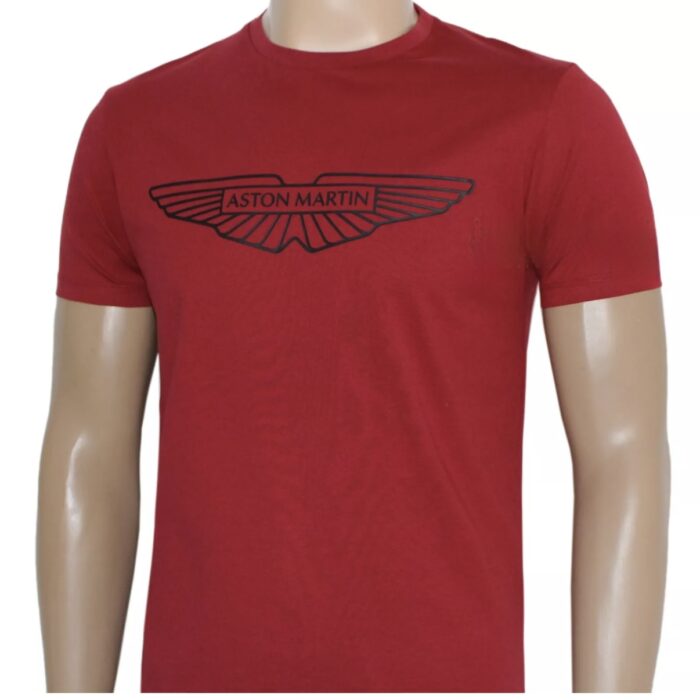 HACKETT X ASTON MARTIN RACING, for men, round neck t shirt, burgandy size: S-XXL