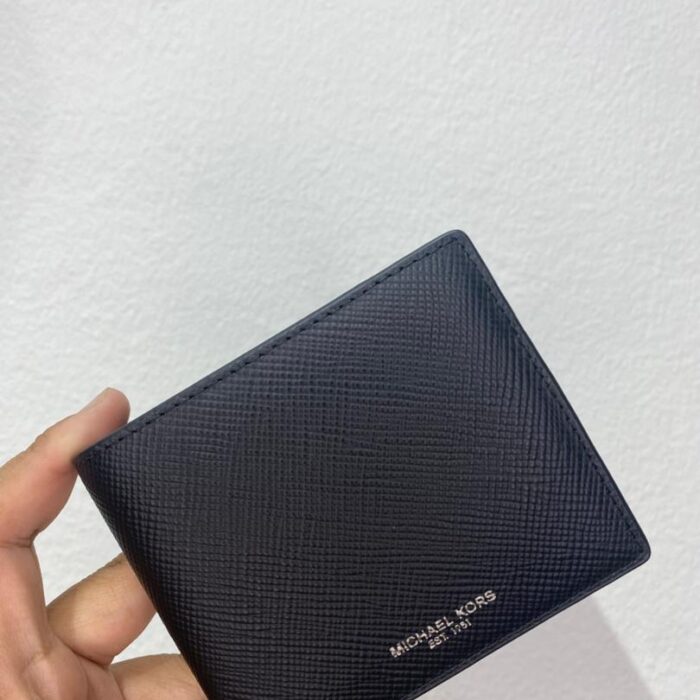 MICHAEL KORS, for men, bifold wallet, saffiano leather, black