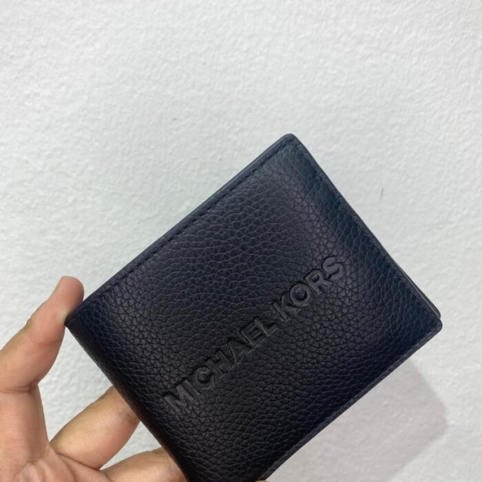 MICHAEL KORS, for men, bifold wallet, embossed leather, black