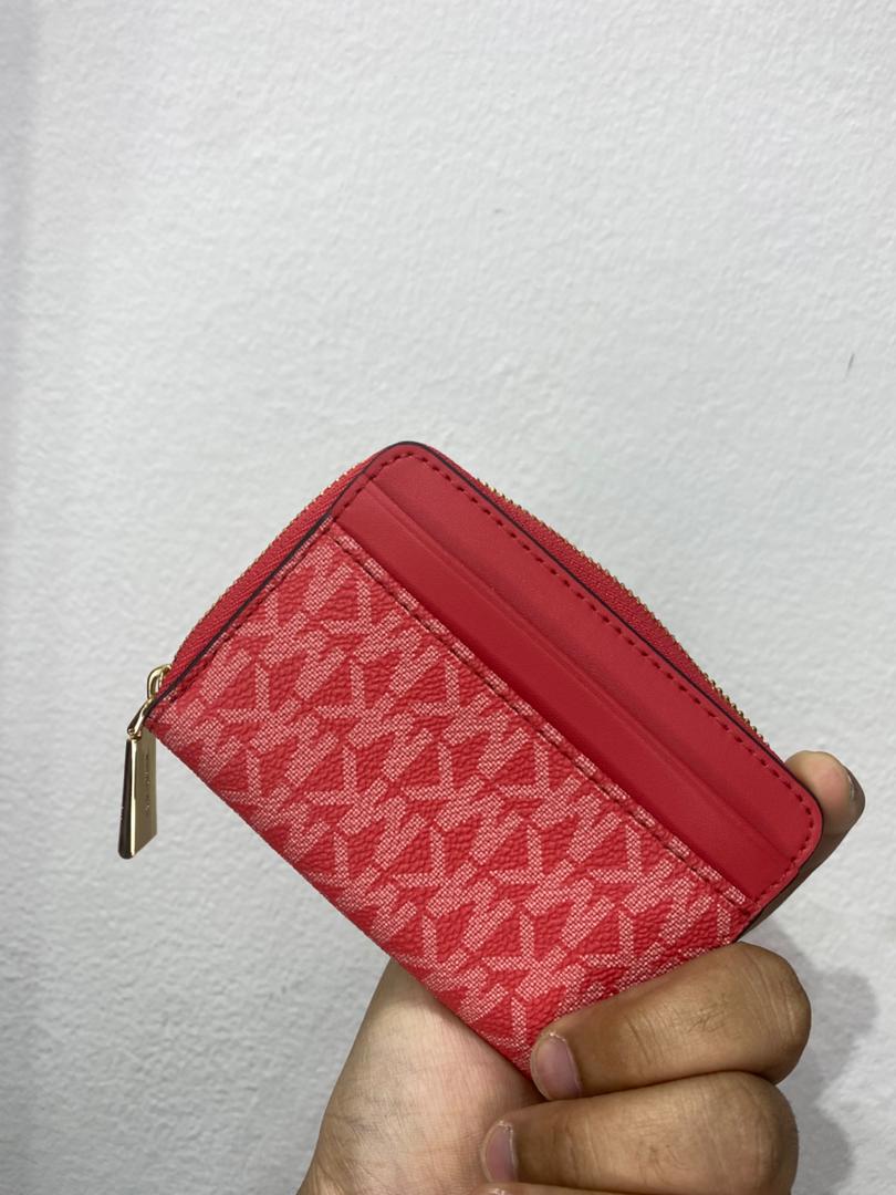 MICHAEL KORS, for ladies, small zip around card holder, signature print, sangria red - Image 3