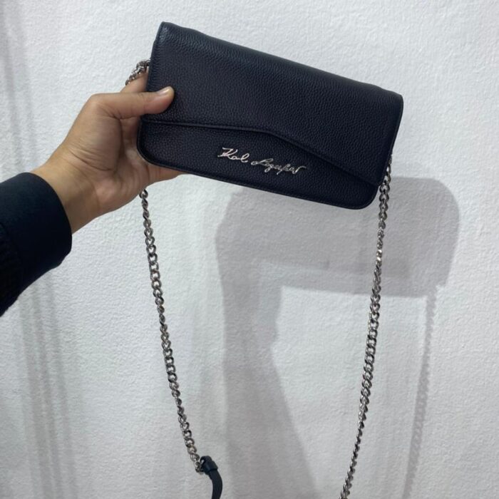 KARL LAGERFELD, for ladies, wallet on strap, black