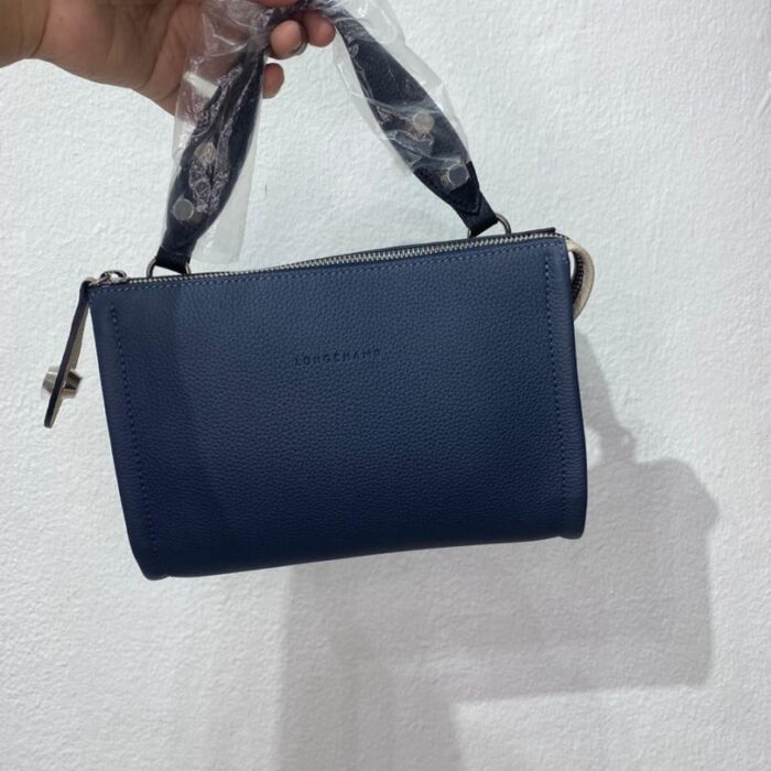 LONGCHAMP, XS crossbody bag, leather, colorblock blue