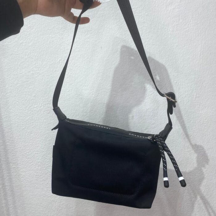 LONGCHAMP, energy, small shoulder bag, recycled material, black