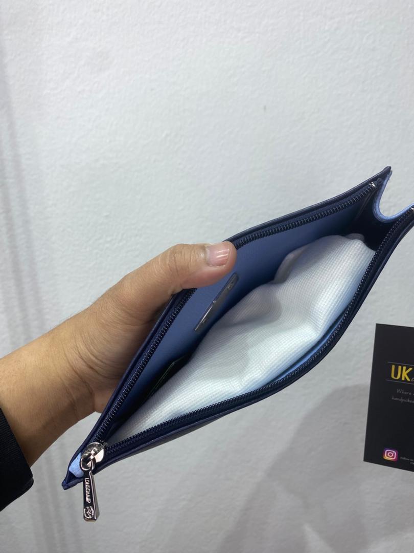 LONGCHAMP, city, medium wristlet, coated cotton navy - Image 3