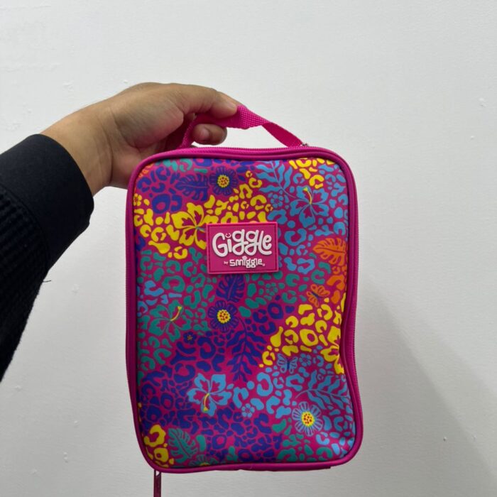 SMIGGLE, for kids, lunch bag with handle, multicolour leopard print