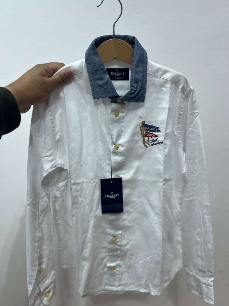 HACKETT, for kids, long sleeves shirt, white size: 7-8 year