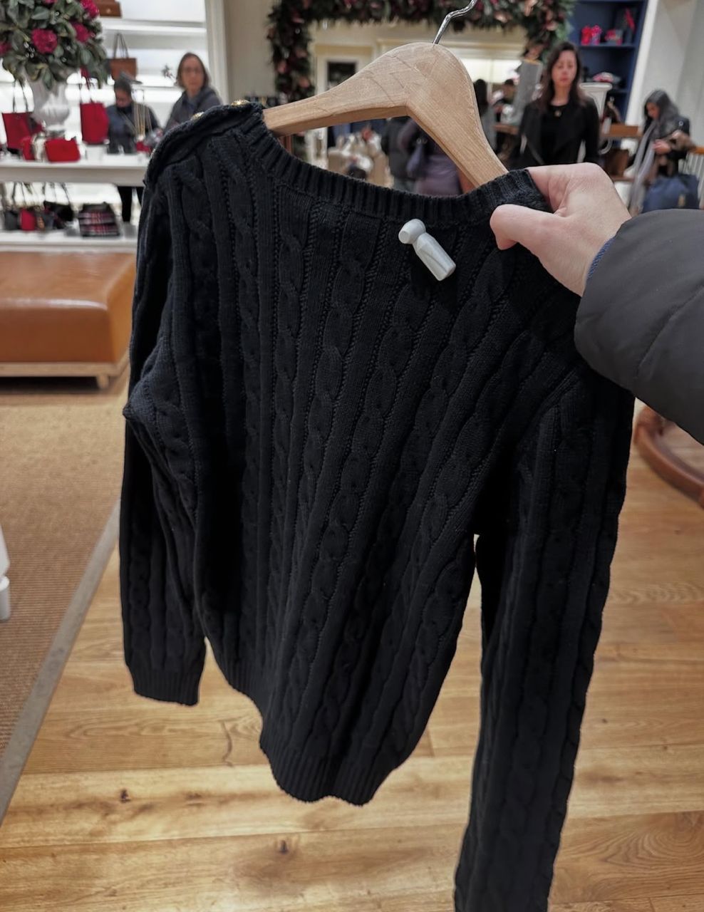 POLO RALPH LAUREN , for ladies, cable knitted jumper, black - Image 5