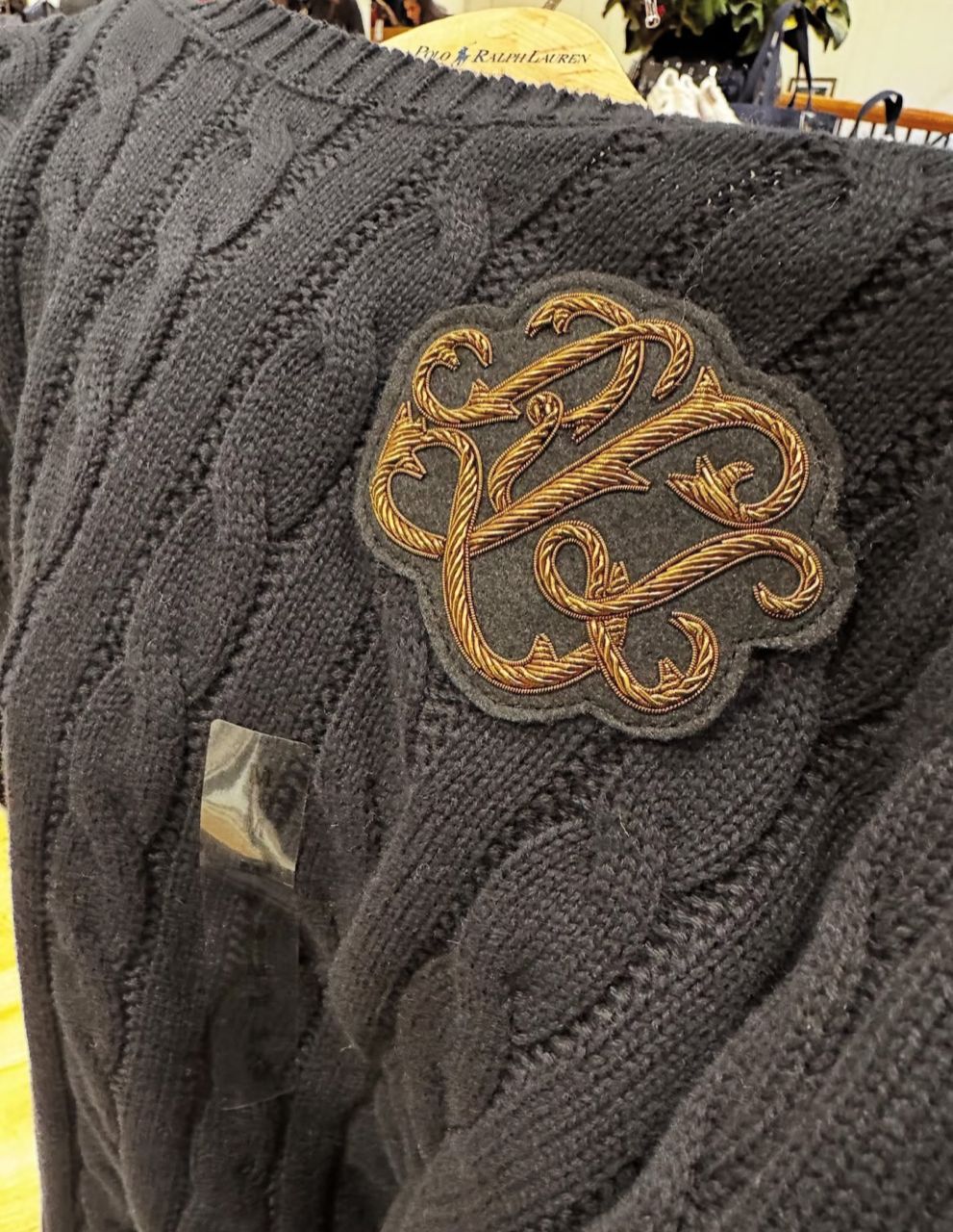 POLO RALPH LAUREN , for ladies, cable knitted jumper, black - Image 3