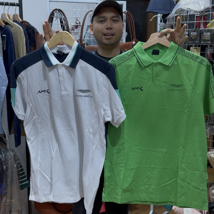 HACKETT X ASTON MARTIN RACING, for men, collared t shirt, slim fit size: L (Combo 010)