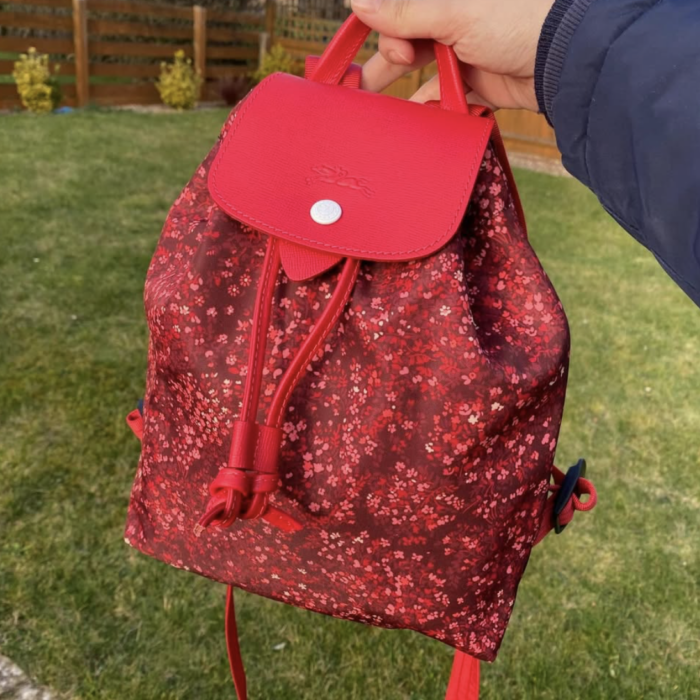 LONGCHAMP, small backpack, floral red