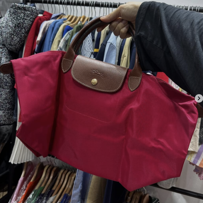 LONGCHAMP, le pliage original, medium top handle, no long strap, red