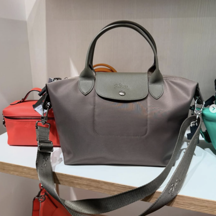 LONGCHAMP, neo, small top handle bag, with long strap, taupe