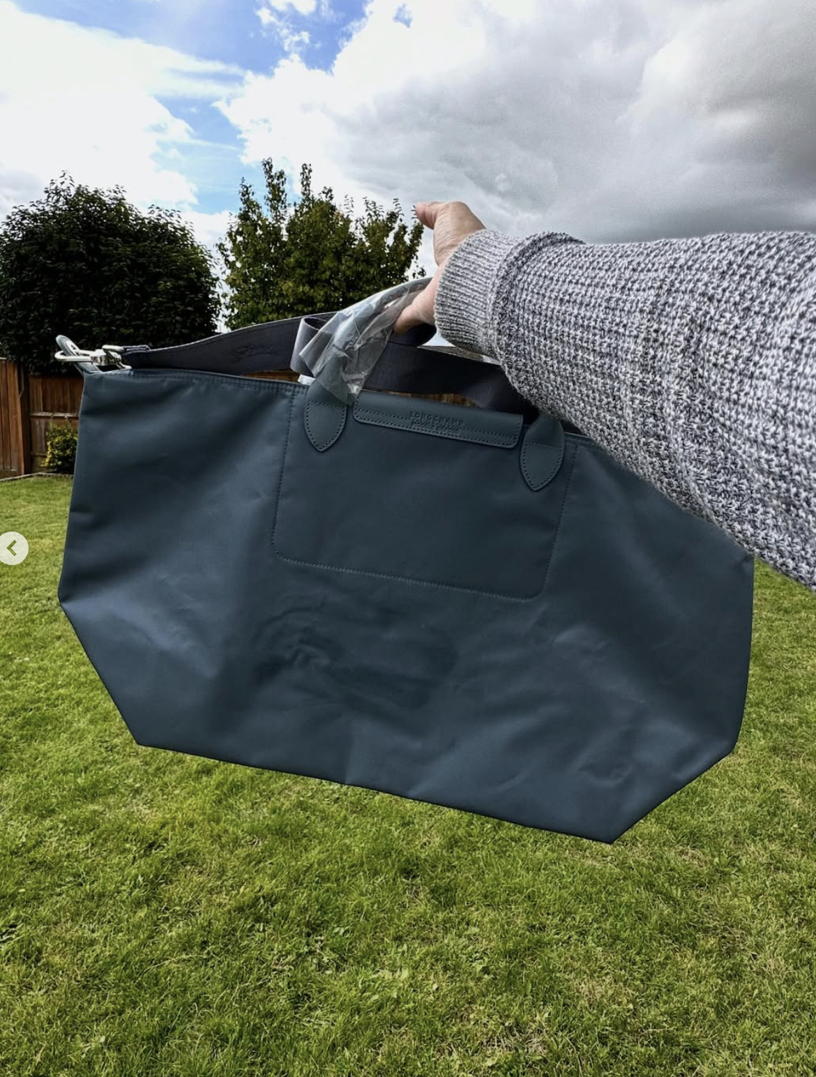 LONGCHAMP, neo, XL top handle bag, with long strap, nordic blue - Image 2