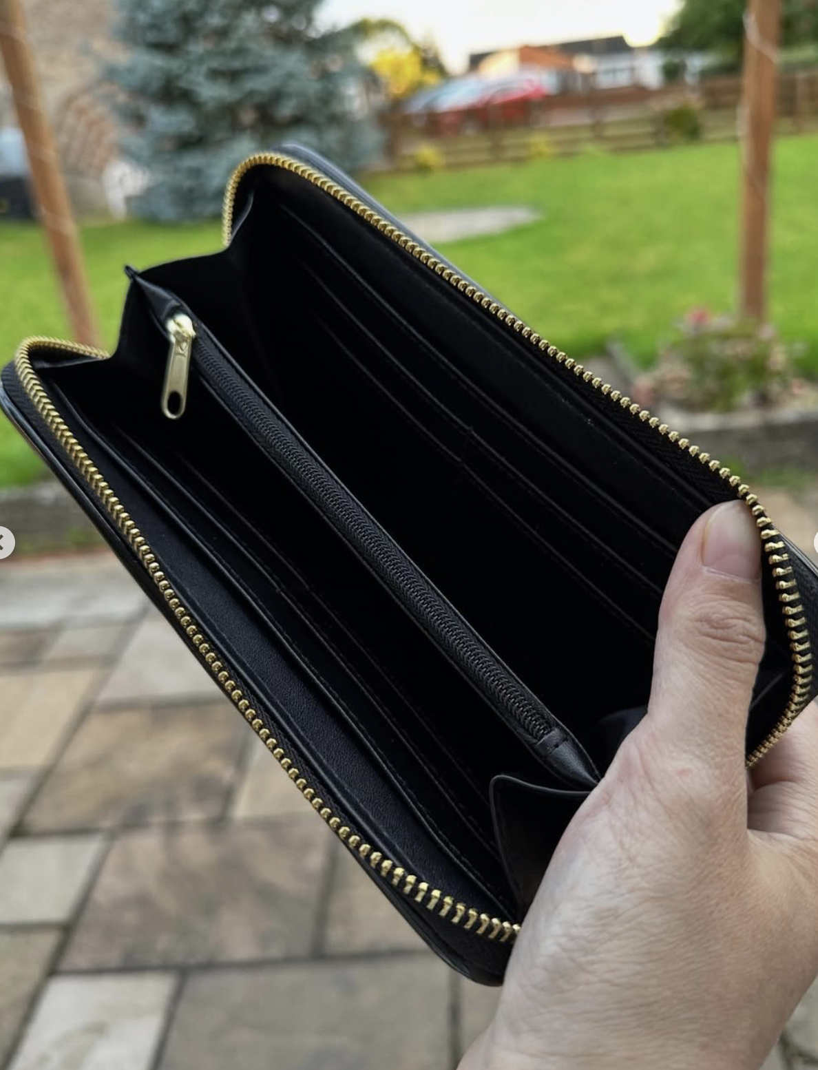 HARRODS, large zip around continental wallet, glossy black - Image 3