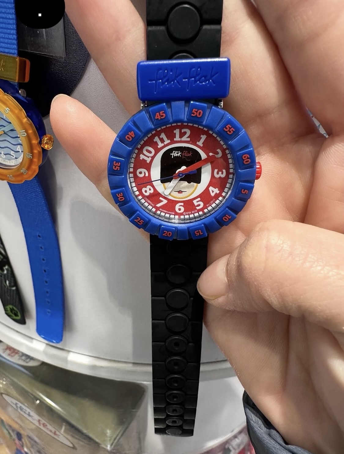 Flik flak by Swatch, for kids, watch, rubber strap, london guards blue - Image 2
