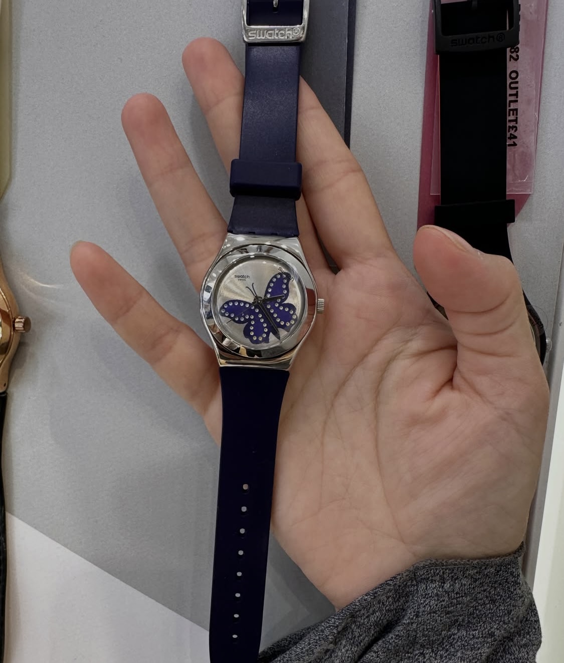 SWATCH, for adult, irony, medium watch, butterfly blue