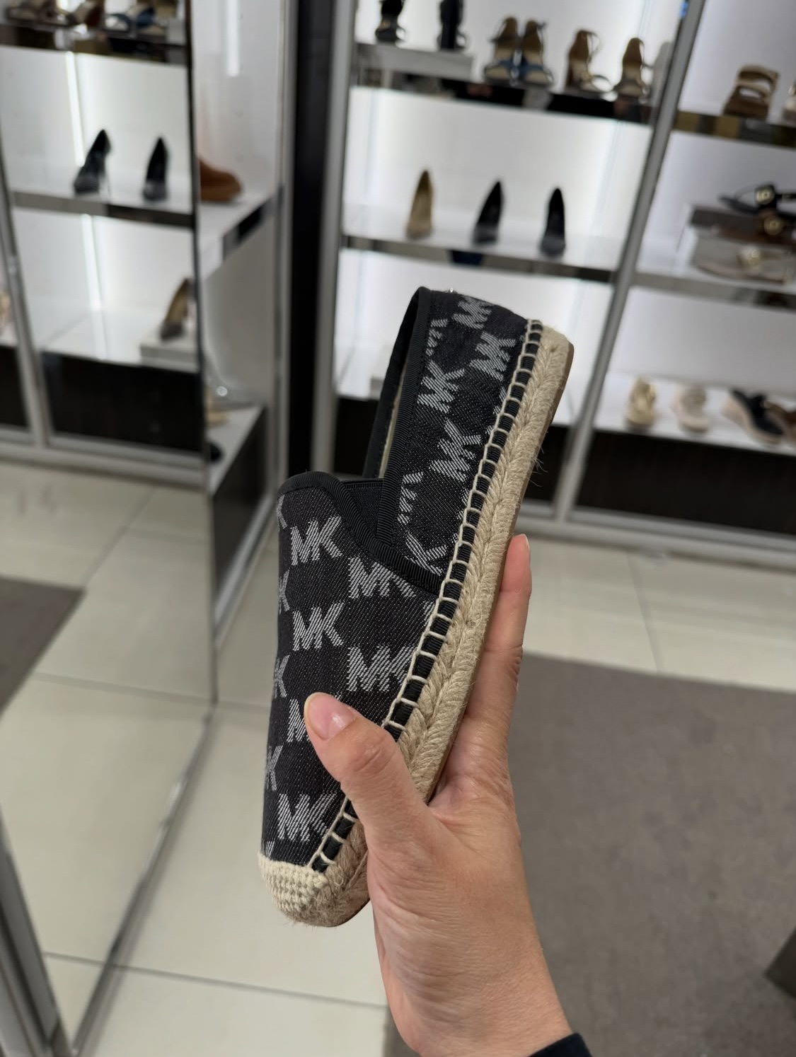 MICHAEL KORS, for ladies, espadrille, signature print, jacquard fabric black - Image 2