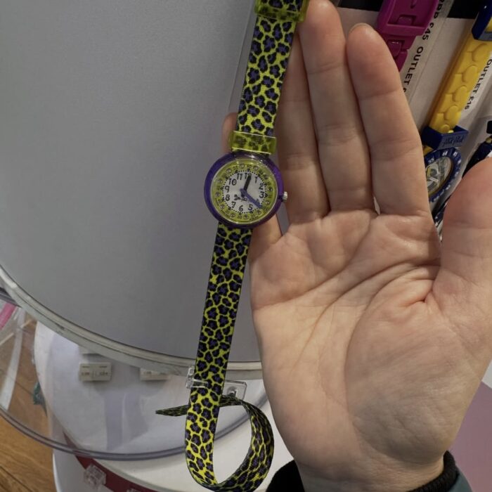 SWATCH, flik flak by Swatch, for kids, watch, double loop strap, leopard print green