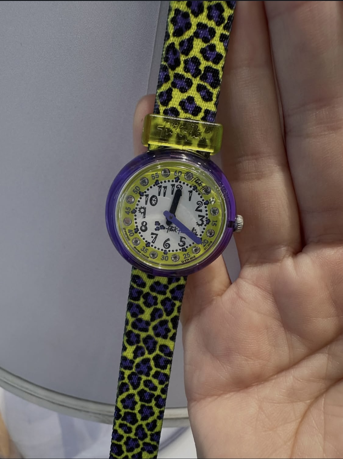 SWATCH, flik flak by Swatch, for kids, watch, double loop strap, leopard print green - Image 2