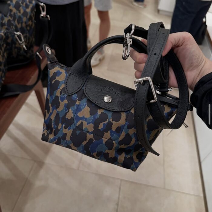 LONGCHAMP, neo, XS top handle bag, with long strap, printed camo