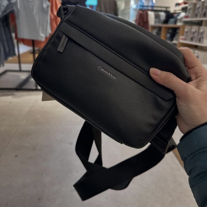 CALVIN KLEIN, for men, camera crossbody bag, polyester black