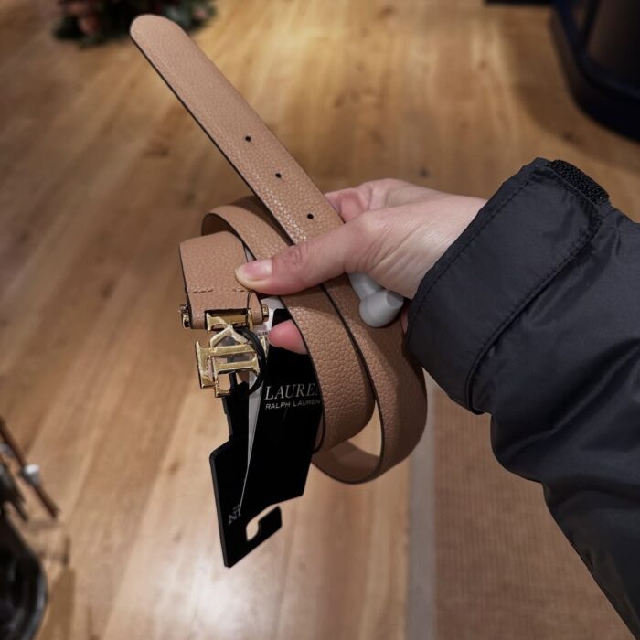 POLO RALPH LAUREN, for ladies, belt, leather camel brown