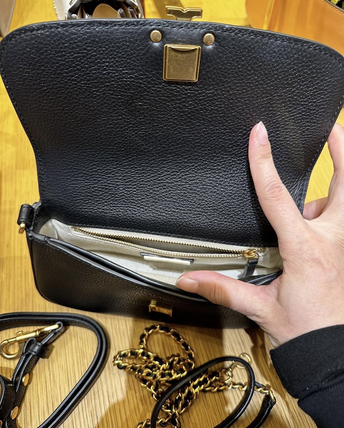 TORY BURCH, britten, double strap convertible crossbody bag, nero black - Image 5