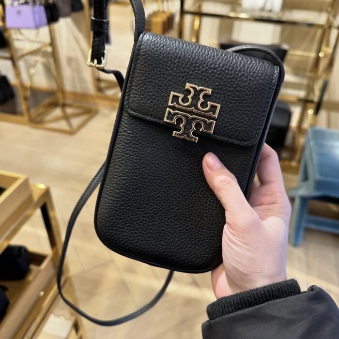 TORY BURCH, Britten, phone crossbody bag, black