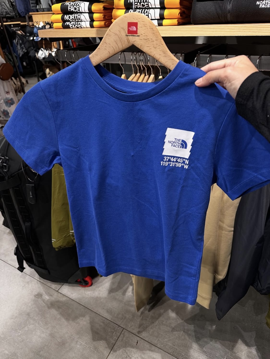 THE NORTH FACE, for boys, round neck t shirt, blue