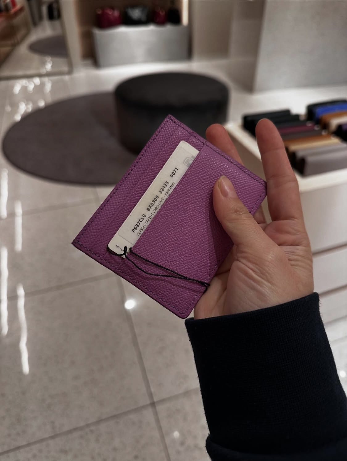 FURLA, classic, small card holder, leather, violetto purple - Image 2