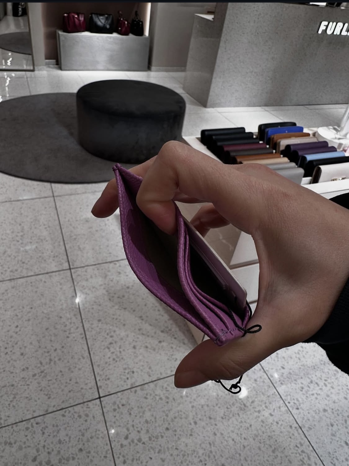 FURLA, classic, small card holder, leather, violetto purple - Image 3