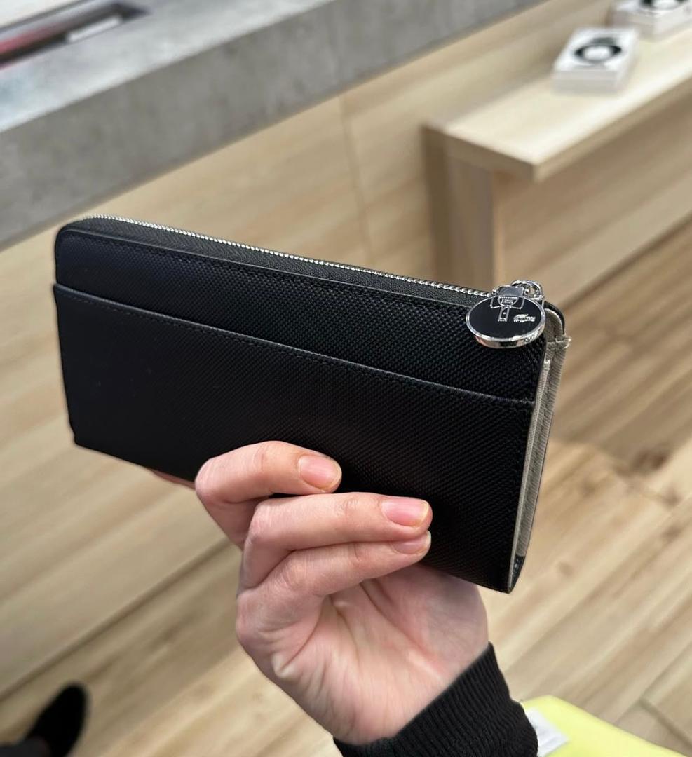 LACOSTE, for ladies, zip around long wallet, black - Image 2