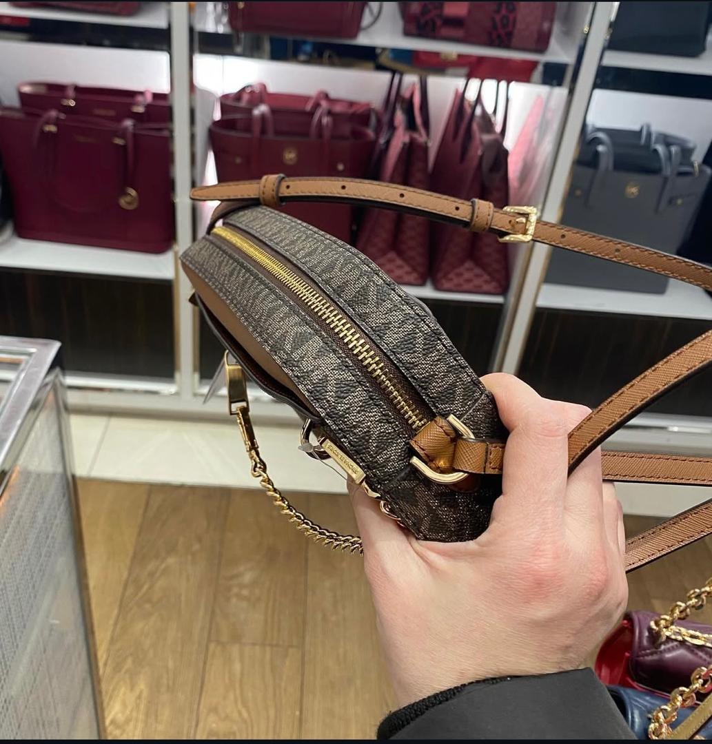 MICHAEL KORS, large camera bag, signature print, glittery brown - Image 4