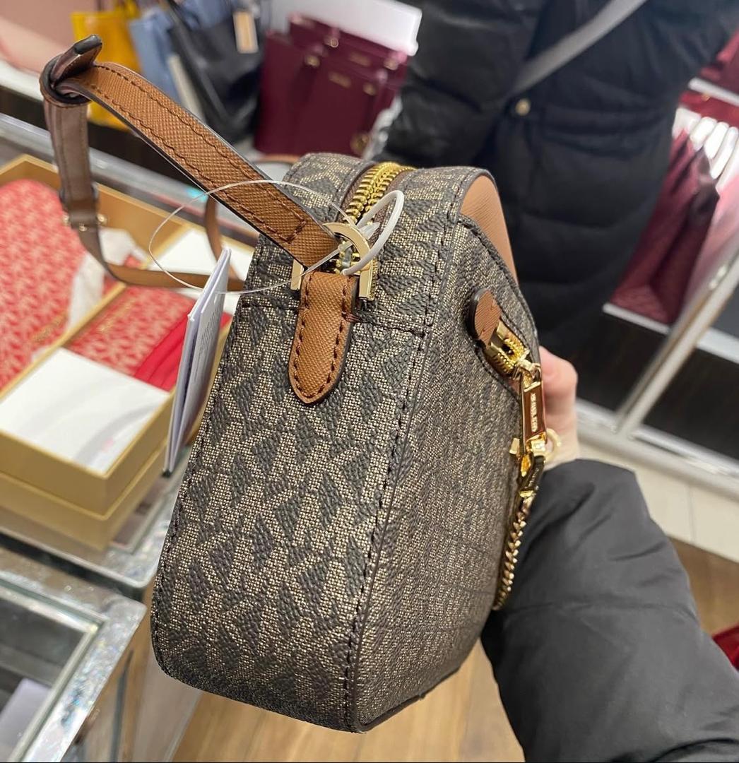 MICHAEL KORS, large camera bag, signature print, glittery brown - Image 5