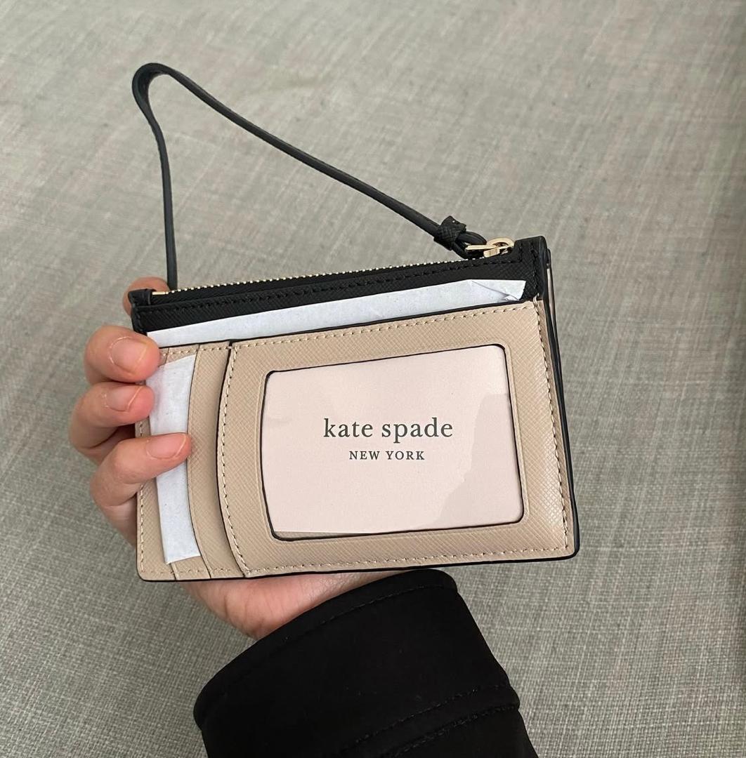 KATE SPADE, medium card holder with wristlet strap, warm beige - Image 3