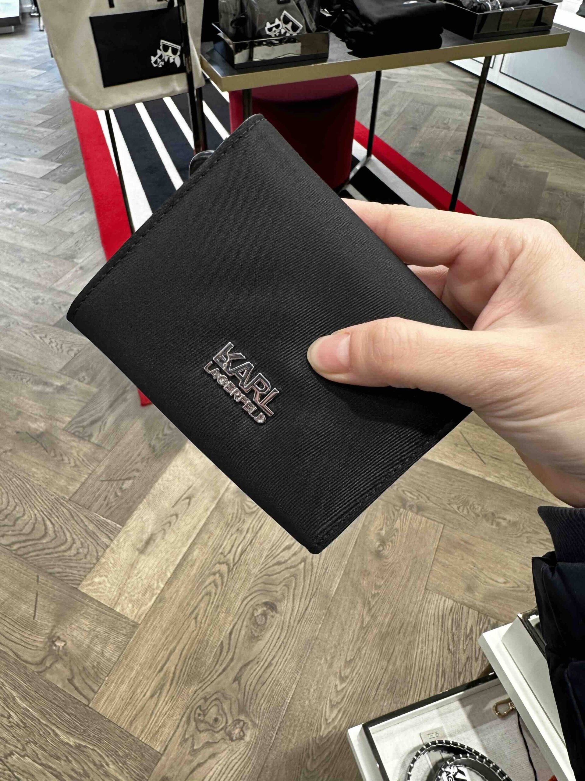 KARL LAGERFELD, trifold wallet, nylon black