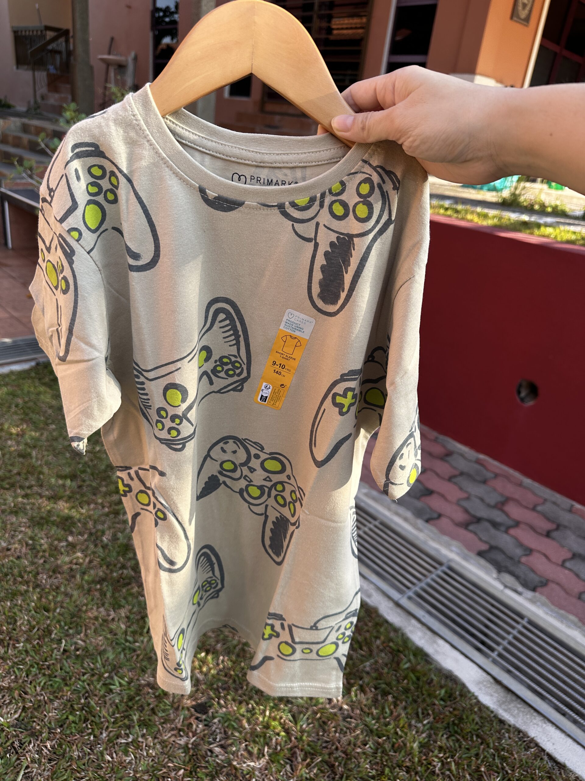 PRIMARK, for kids boys, short sleeves t shirt, console grey