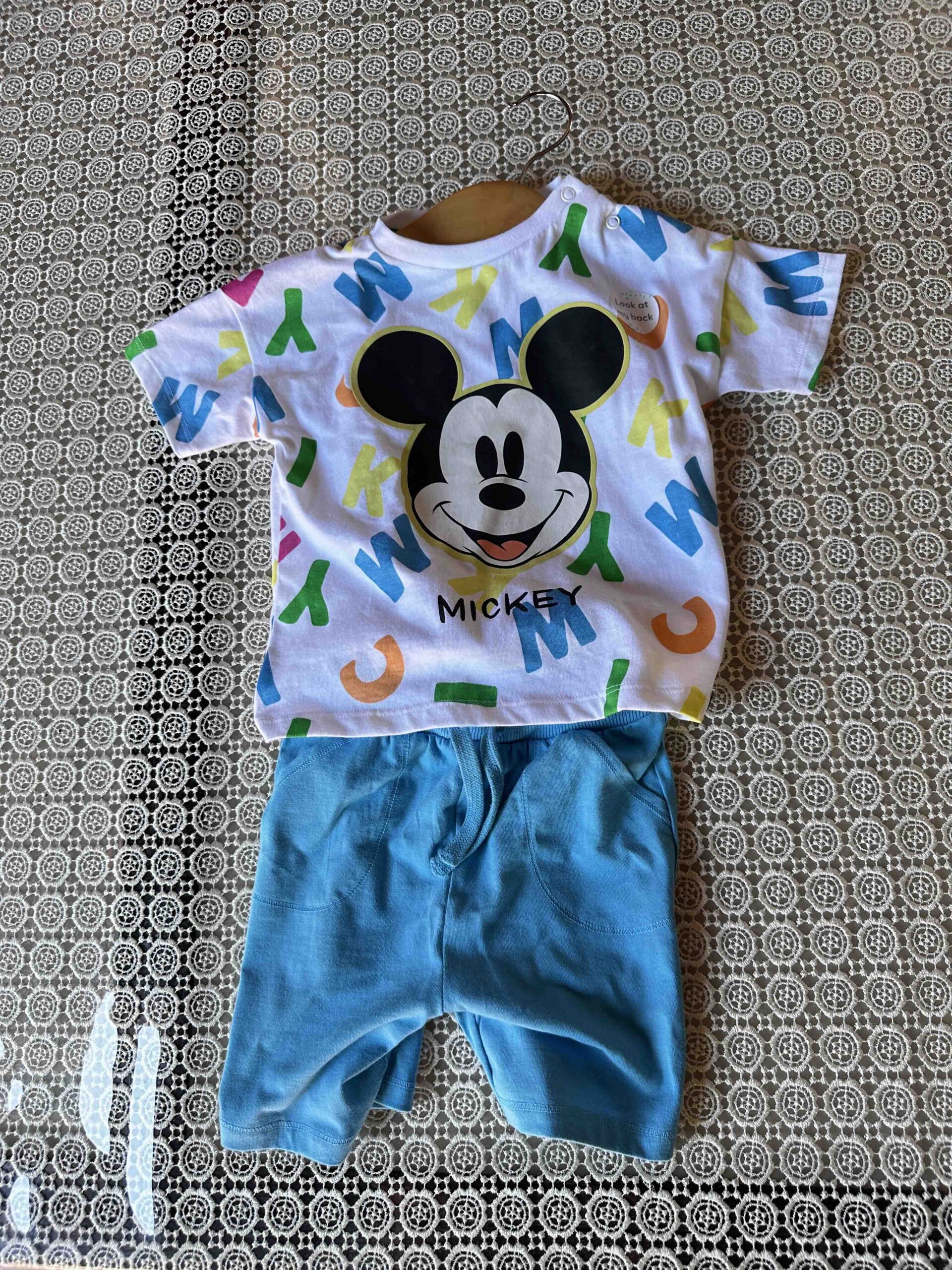 F and F by TESCO X DISNEY, for kids baby, set of top and shorts, blue 12-18 month