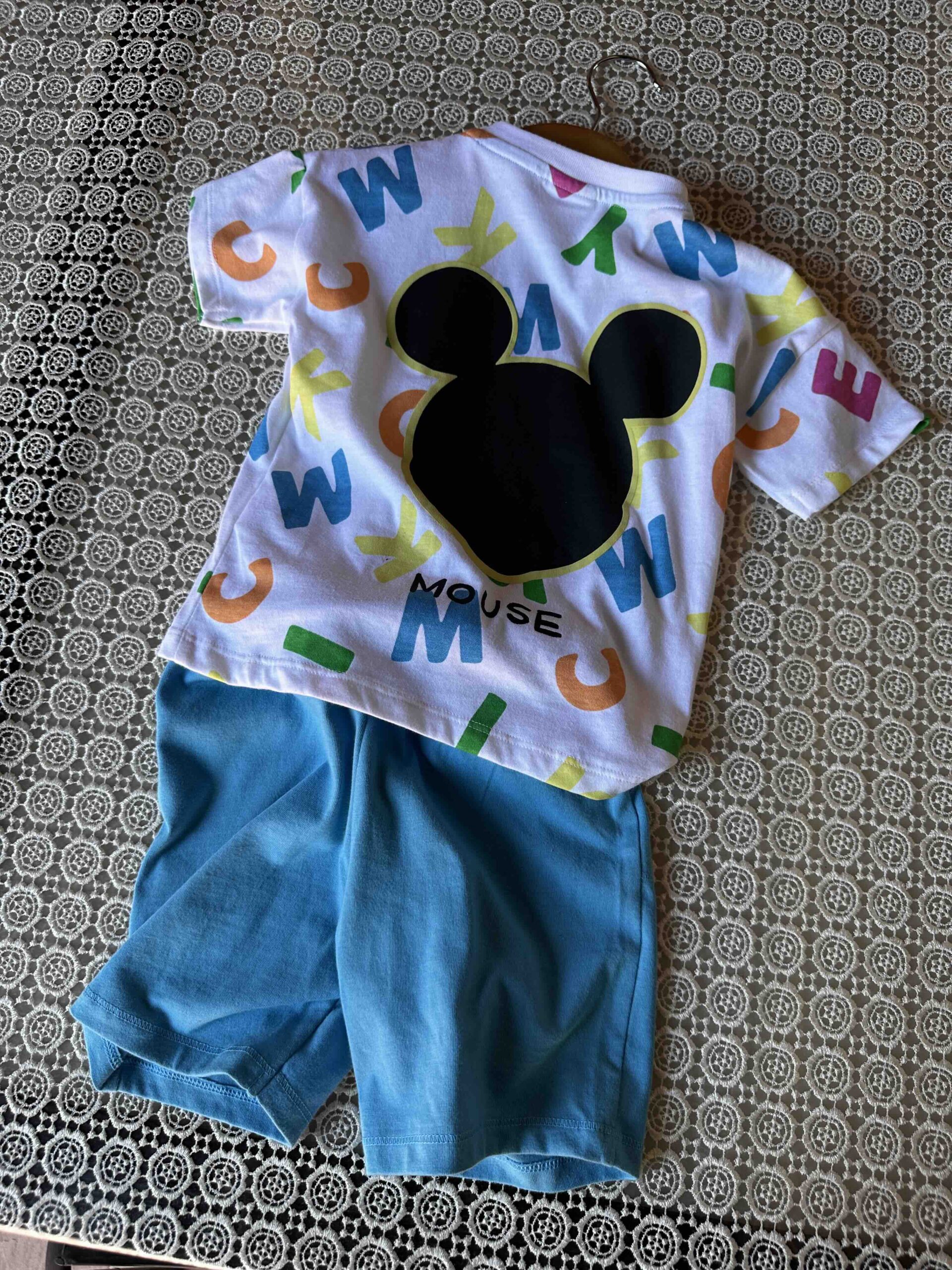 F and F by TESCO X DISNEY, for kids baby, set of top and shorts, blue 12-18 month - Image 2